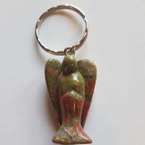 Stone Handcarved Angel Key Chain